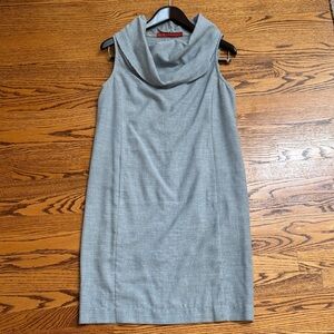 Ryan Roberts Sleeveless Wool Blend Shift Dress